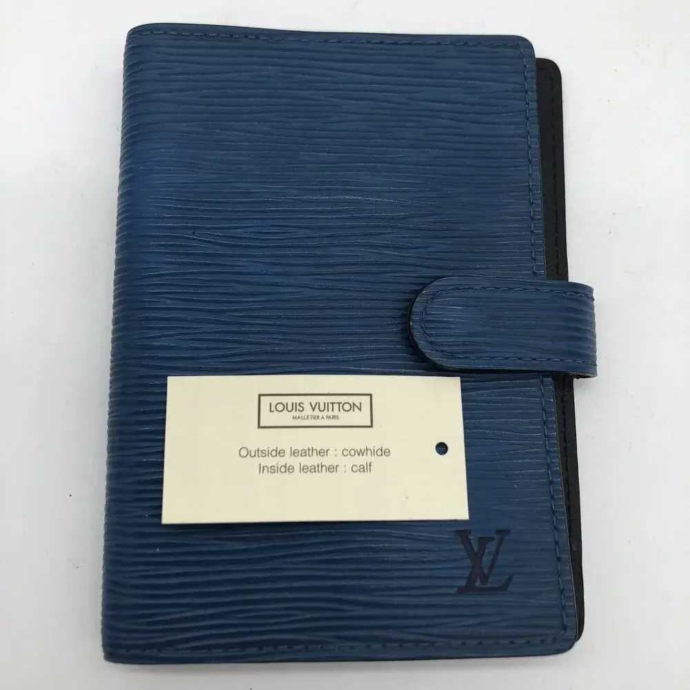 Vintage Authentic Louis Vuitton Epi Leather Agenda Planner Blue Cover R20055